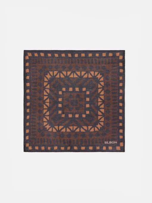 Silbon Accesorios·Corbatas, Pajaritas Y Pañuelos-Pañuelo motivos etnicos Marron