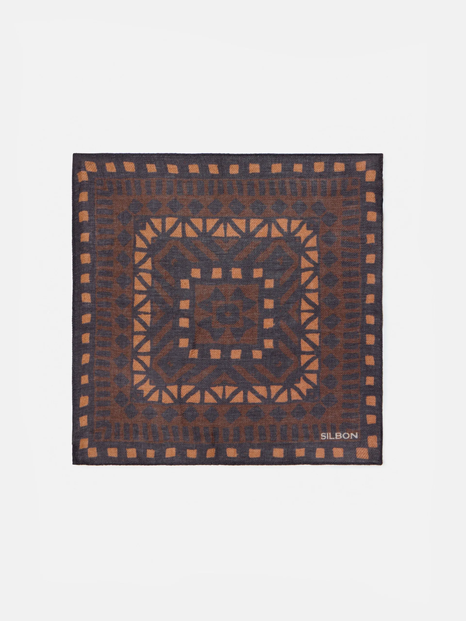 Silbon Accesorios·Corbatas, Pajaritas Y Pañuelos-Pañuelo motivos etnicos Marron