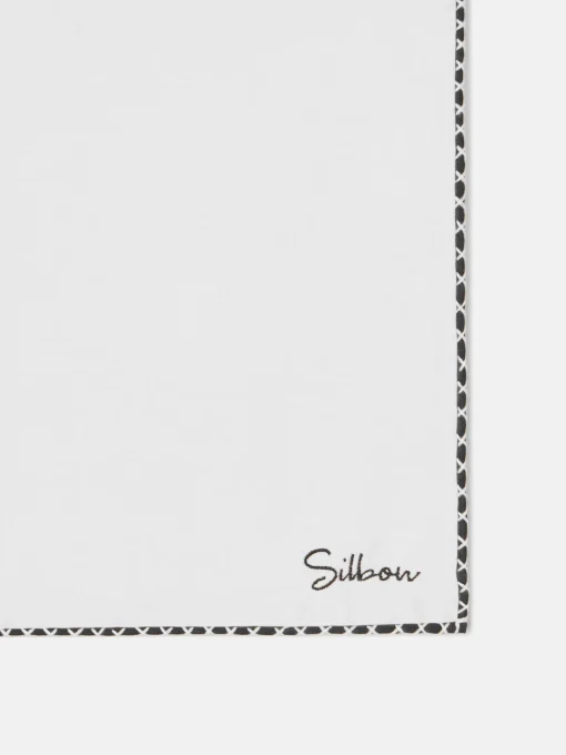 Silbon Accesorios·Corbatas, Pajaritas Y Pañuelos-Pañuelo raqueta perfil pespunte Blanco