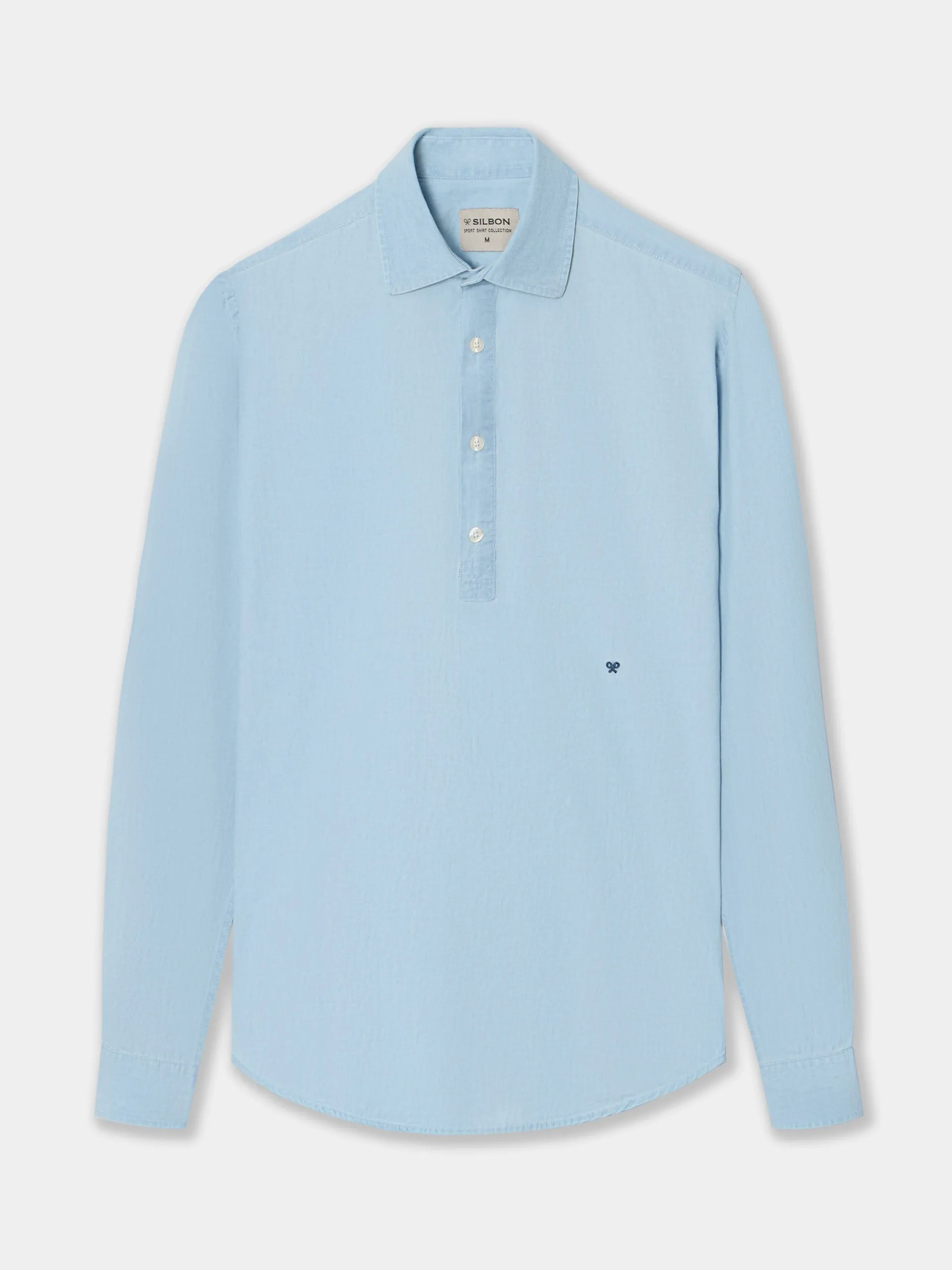 Silbon Smart Casual·Camisas Sport-Polera sport denim azul claro Azul claro