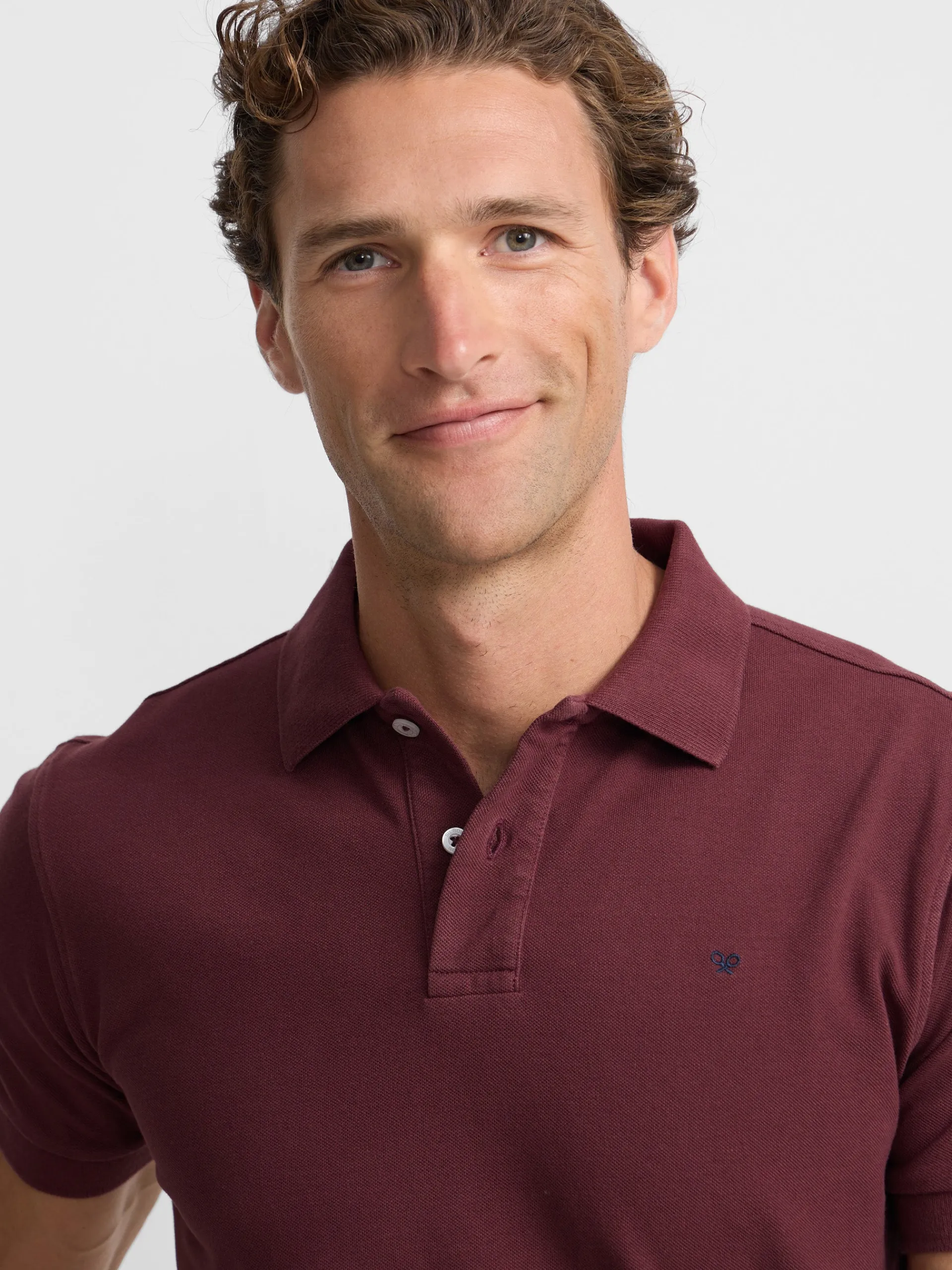 Silbon Smart Casual·Polos-Polo clasico liso Burdeos