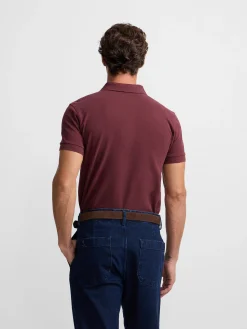 Silbon Smart Casual·Polos-Polo clasico liso Burdeos