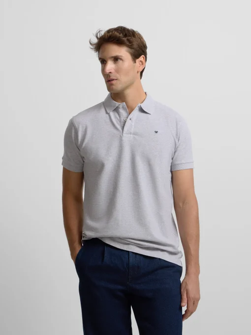 Silbon Smart Casual·Polos-Polo clasico liso gris claro Gris claro
