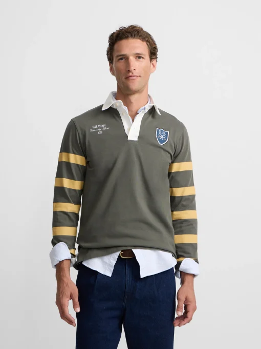 Silbon Smart Casual·Polos-Polo clasico rugby escudo Verde