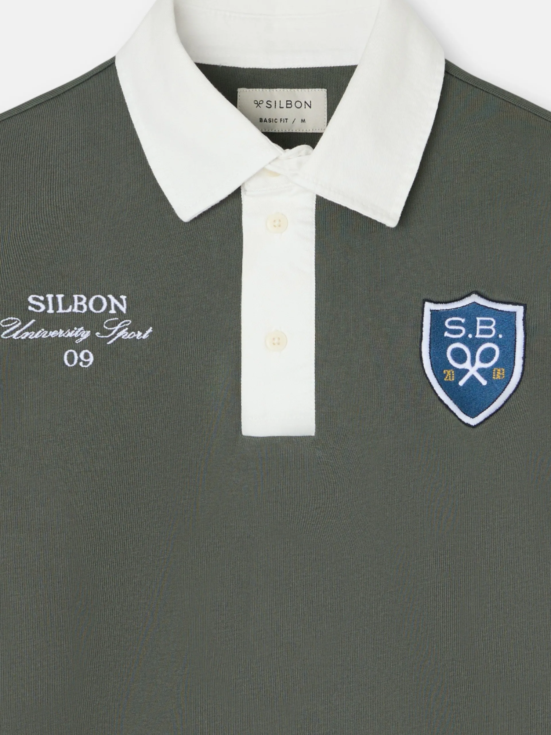 Silbon Smart Casual·Polos-Polo clasico rugby escudo Verde