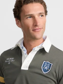 Silbon Smart Casual·Polos-Polo clasico rugby escudo Verde