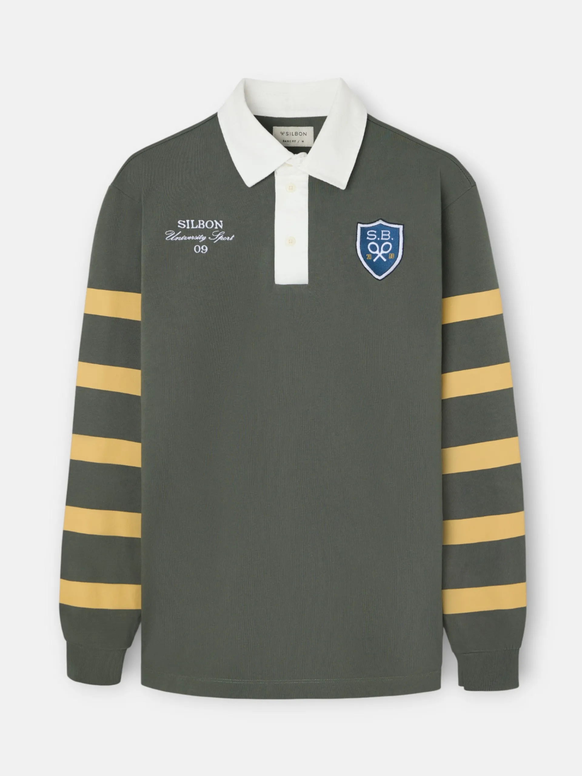 Silbon Smart Casual·Polos-Polo clasico rugby escudo Verde
