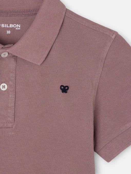 Silbon Polos-Polo kids clasico raqueta Burdeos