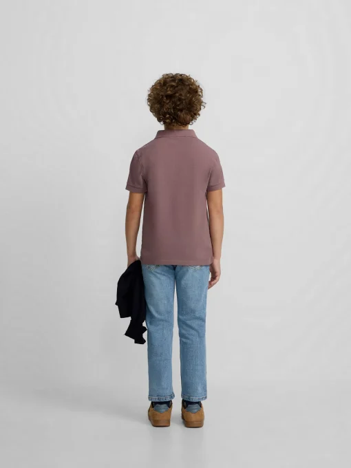 Silbon Polos-Polo kids clasico raqueta Burdeos