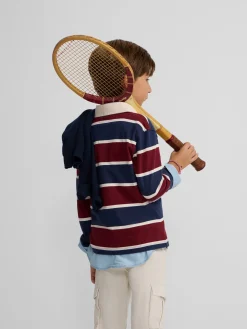 Silbon Polos-Polo kids clasico rugby rayas Burdeos