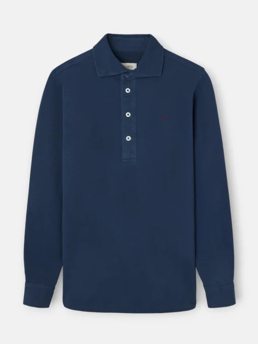 Silbon Smart Casual·Polos-Polo liso manga larga azul marino Azul marino