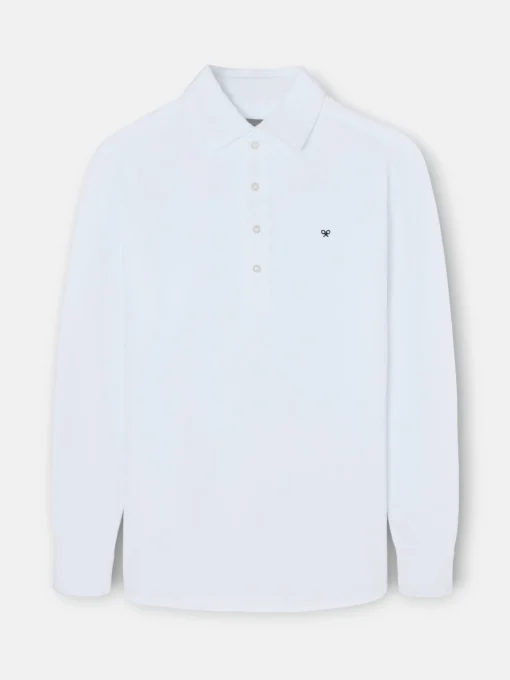 Silbon Smart Casual·Polos-Polo liso manga larga blanca Blanco
