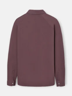 Silbon Smart Casual·Polos-Polo liso manga larga ranglan Burdeos