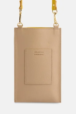 Silbon Bolsos Y Monederos-Portamovil piel bolsillo beige y amarillo Multicolor