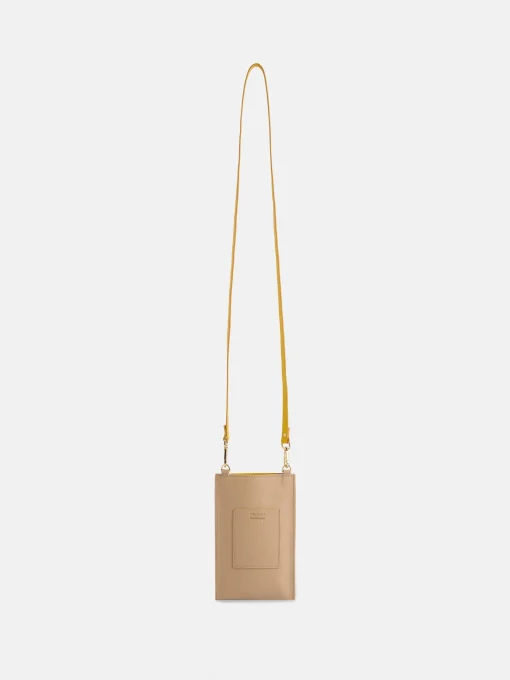 Silbon Bolsos Y Monederos-Portamovil piel bolsillo beige y amarillo Multicolor