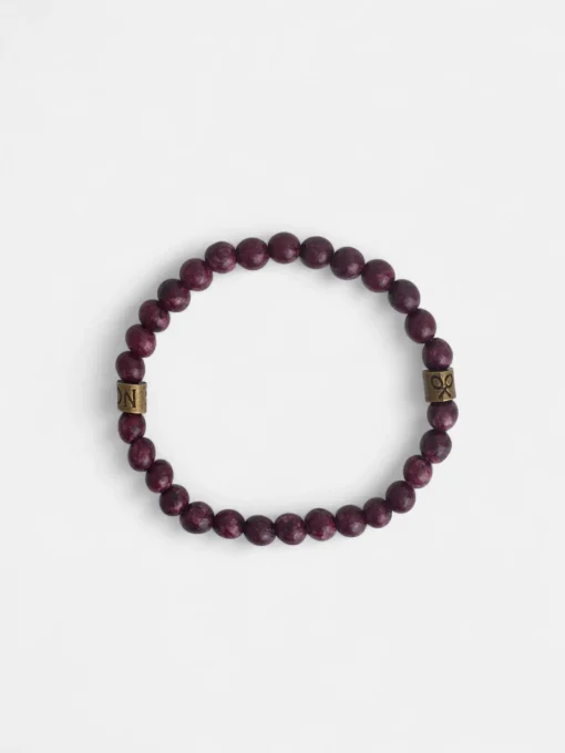 Silbon Accesorios·Pulseras Y Llaveros-Pulsera piedras redondas Burdeos