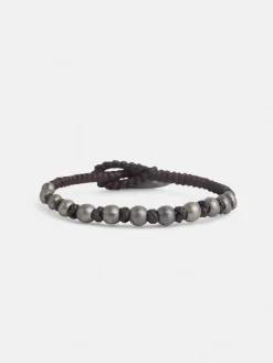 Silbon Accesorios·Pulseras Y Llaveros-Pulsera piel trenzada abalorio Marron