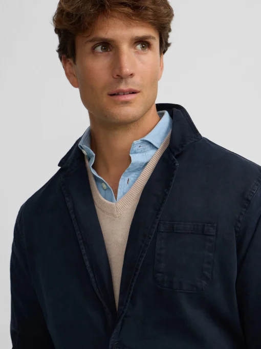 Silbon Formal Y Etiqueta·Americanas|Smart Casual·Abrigos Y Cazadoras-Semiblazer casual azul marino Azul marino