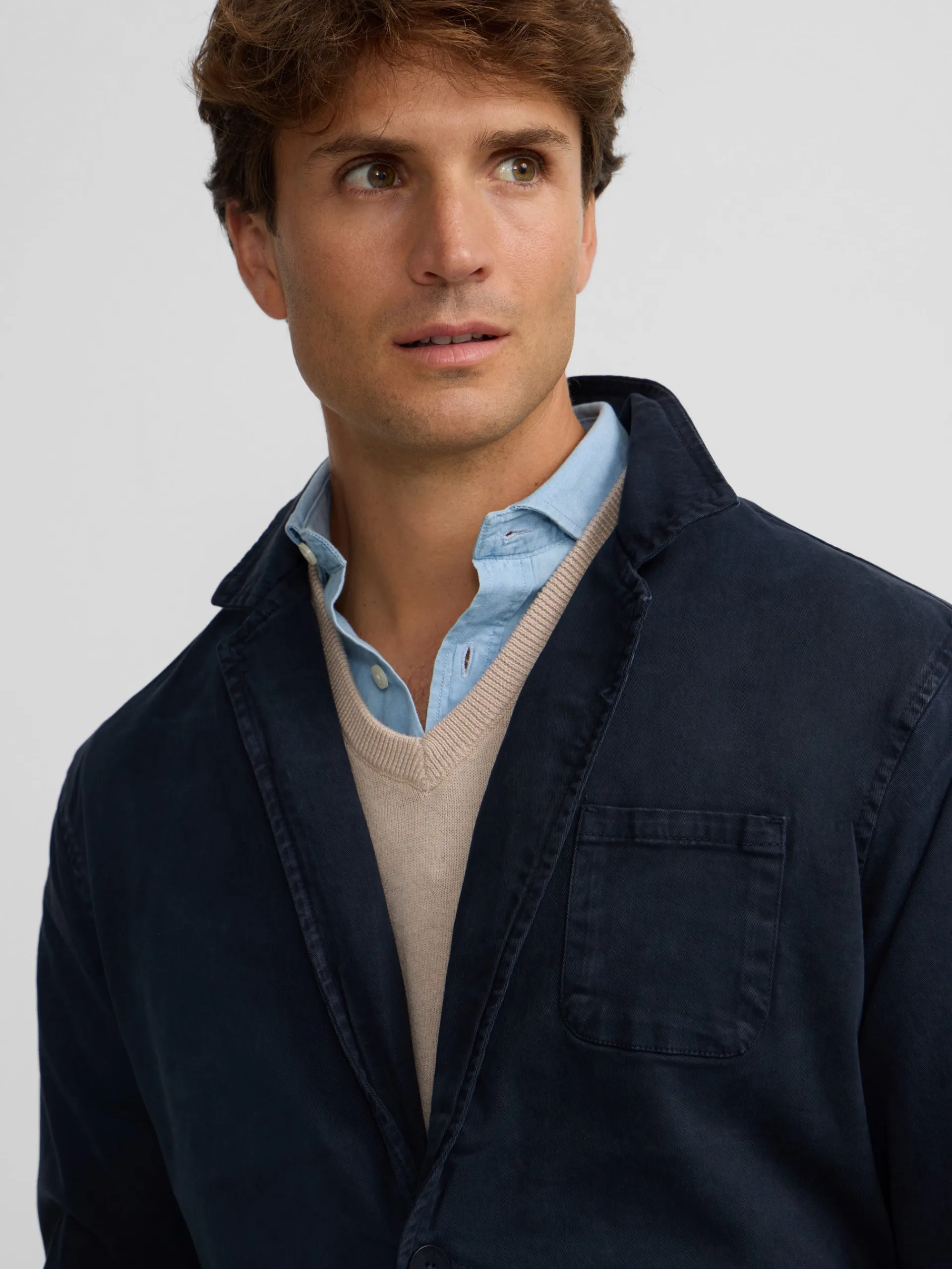 Silbon Formal Y Etiqueta·Americanas|Smart Casual·Abrigos Y Cazadoras-Semiblazer casual azul marino Azul marino