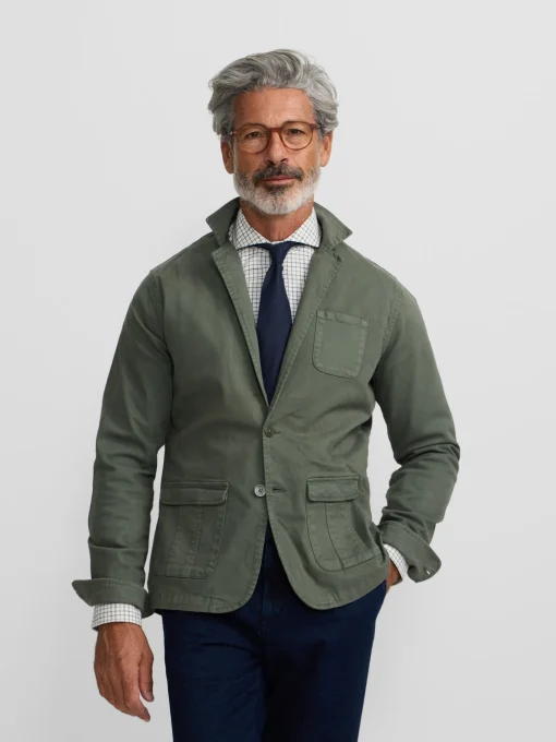 Silbon Formal Y Etiqueta·Americanas|Smart Casual·Abrigos Y Cazadoras-Semiblazer casual Verde