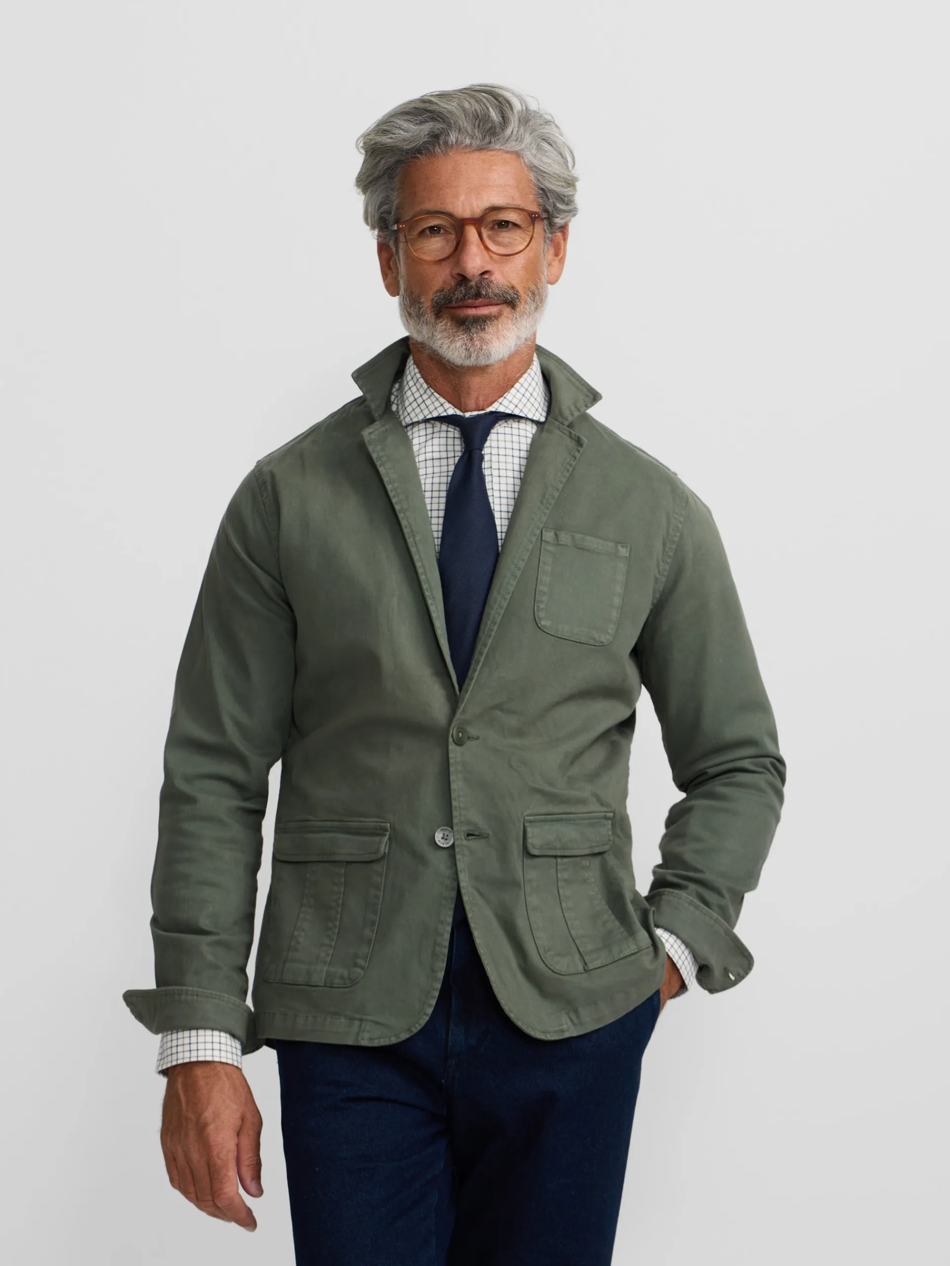 Silbon Formal Y Etiqueta·Americanas|Smart Casual·Abrigos Y Cazadoras-Semiblazer casual Verde