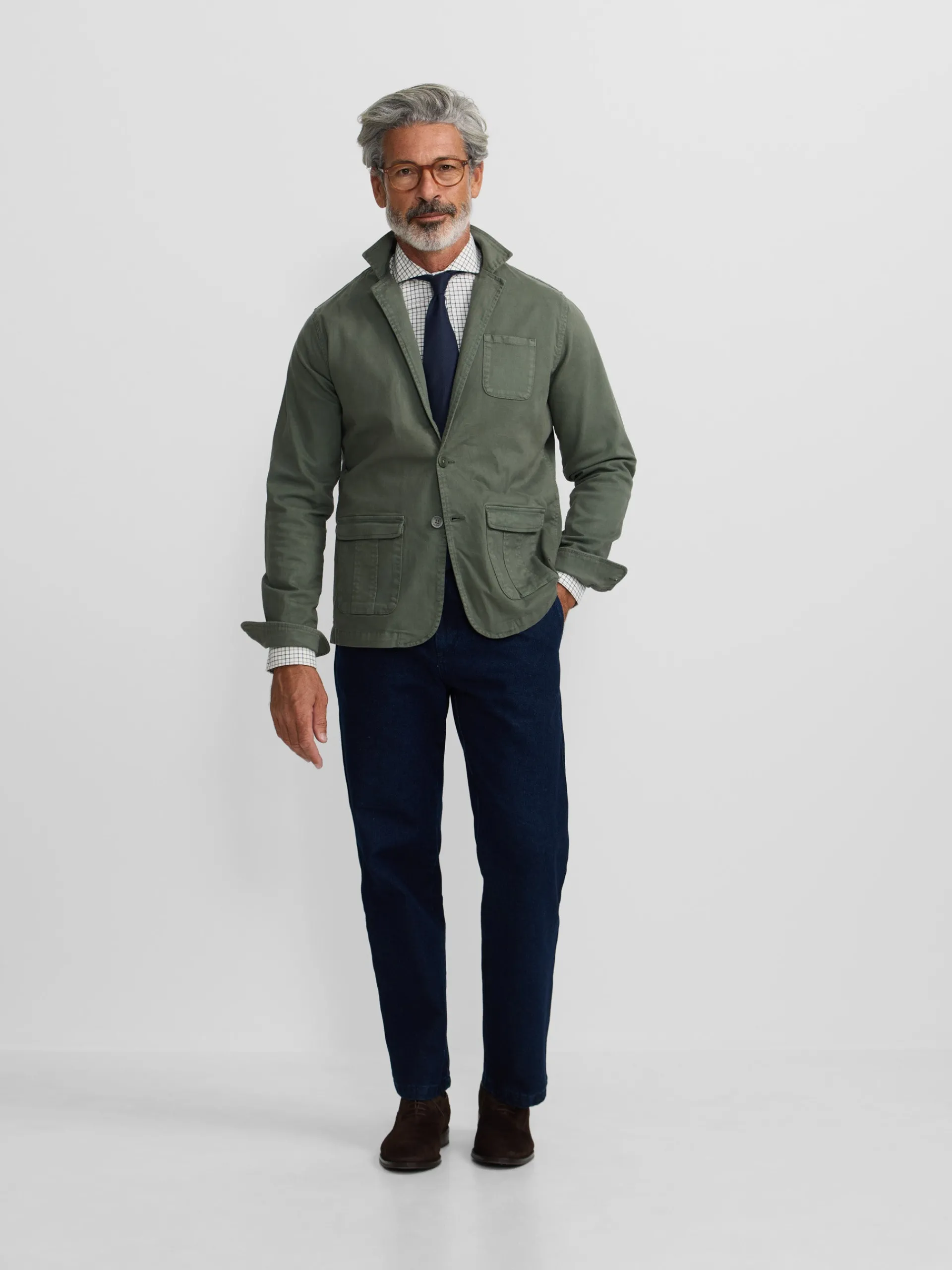 Silbon Formal Y Etiqueta·Americanas|Smart Casual·Abrigos Y Cazadoras-Semiblazer casual Verde