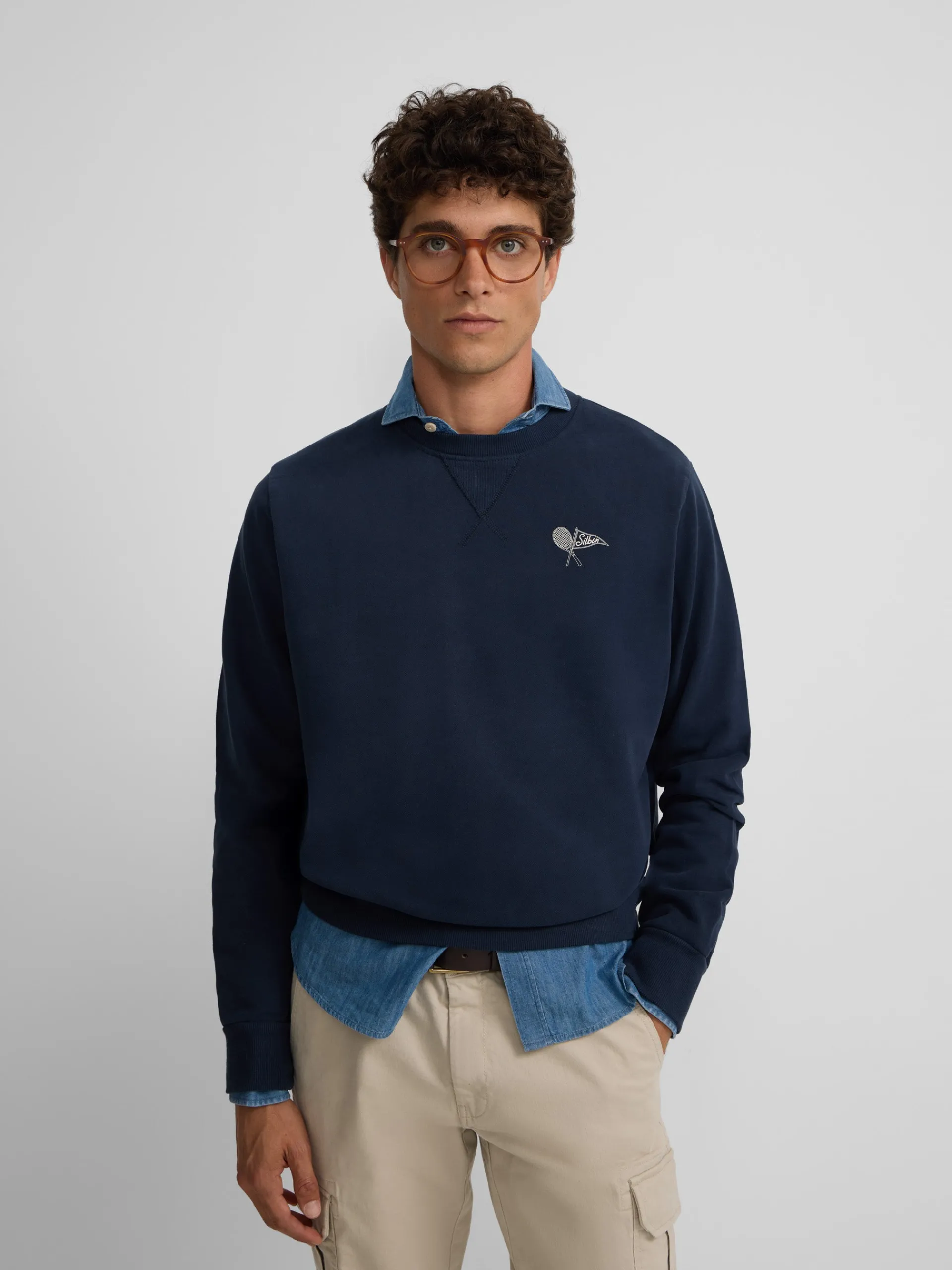 Silbon Smart Casual·Sudaderas-Sudadera athletic dept. Marino