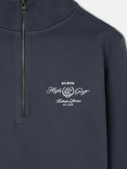 Silbon Smart Casual·Sudaderas-Sudadera Beltran Lozano cremallera media azul marino Azul marino
