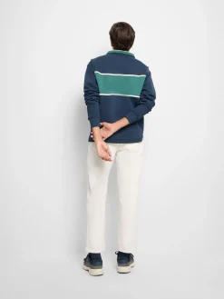 Silbon Sudaderas|Smart Casual·Sudaderas-Sudadera cuello polo sports Marino