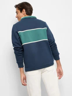 Silbon Sudaderas|Smart Casual·Sudaderas-Sudadera cuello polo sports Marino