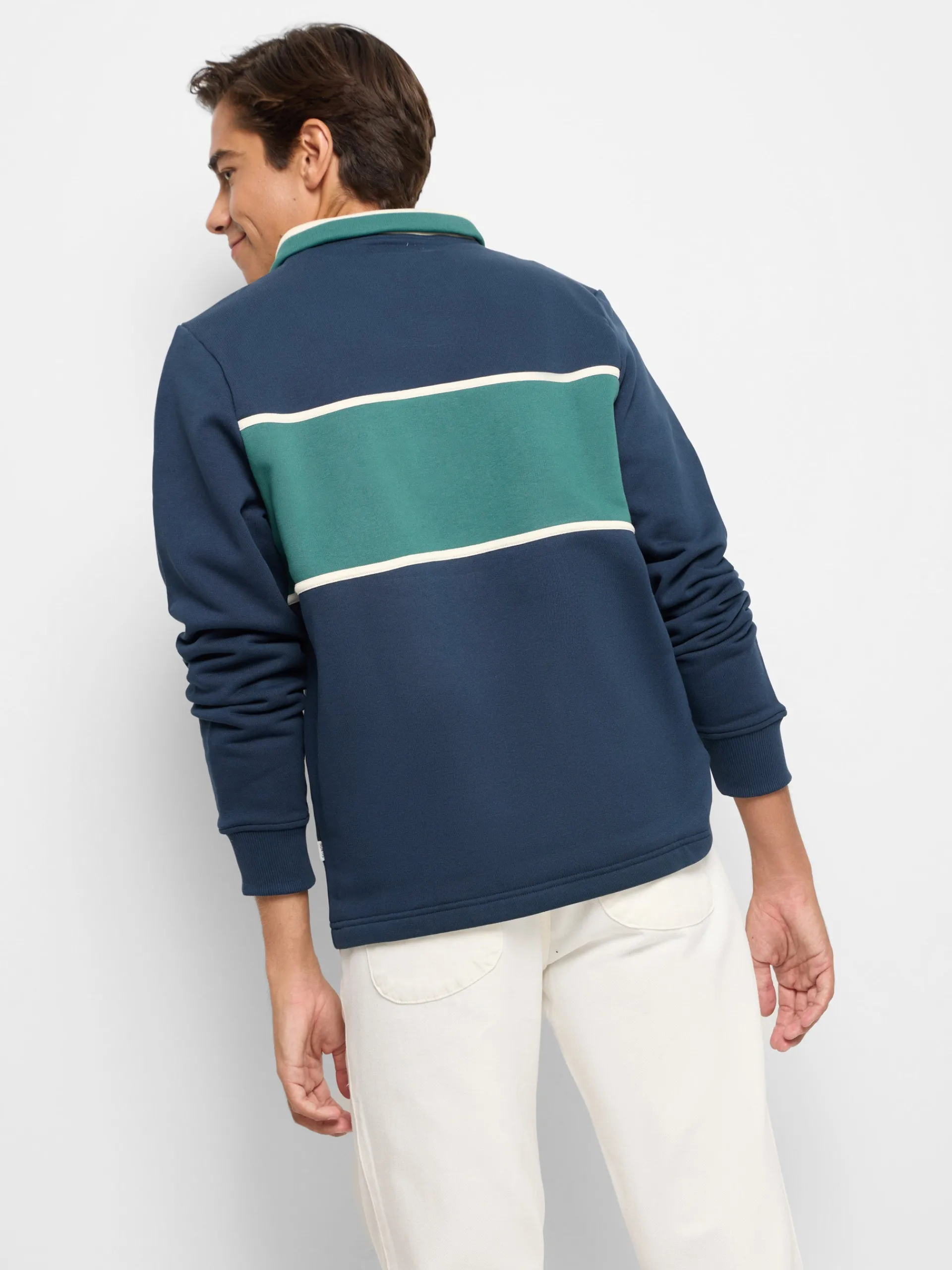 Silbon Sudaderas|Smart Casual·Sudaderas-Sudadera cuello polo sports Marino