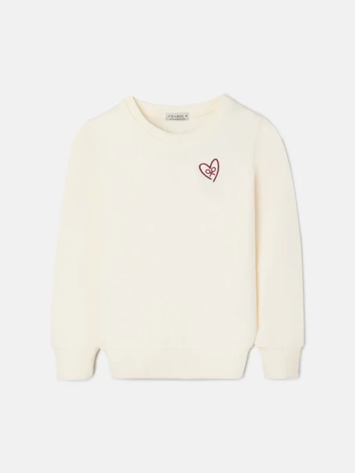 Silbon Sudaderas-Sudadera girl corazon Crudo