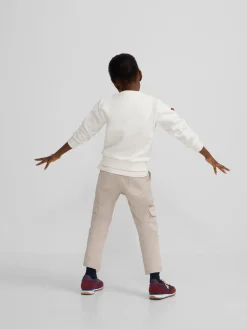 Silbon Sudaderas-Sudadera girl letras cruda Blanca