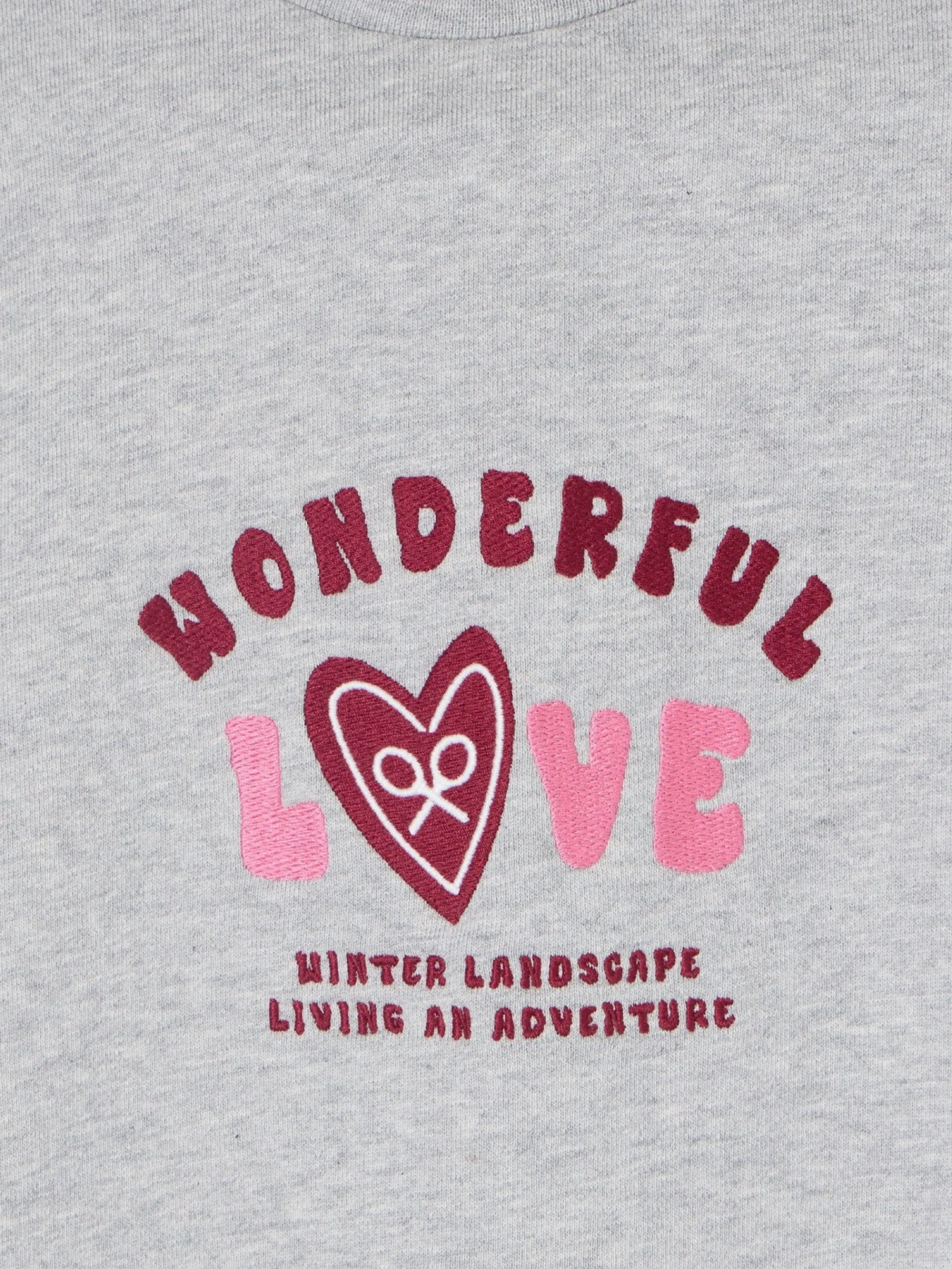 Silbon Sudaderas-Sudadera girl wonderful love Gris