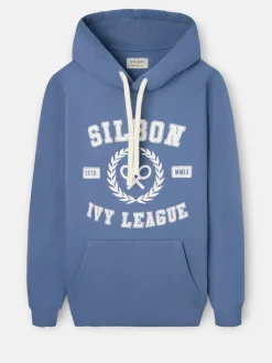Silbon Smart Casual·Sudaderas-Sudadera hoodie ivy league azul indigo Azul indigo