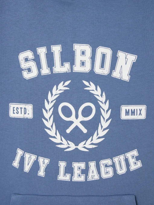 Silbon Smart Casual·Sudaderas-Sudadera hoodie ivy league azul indigo Azul indigo