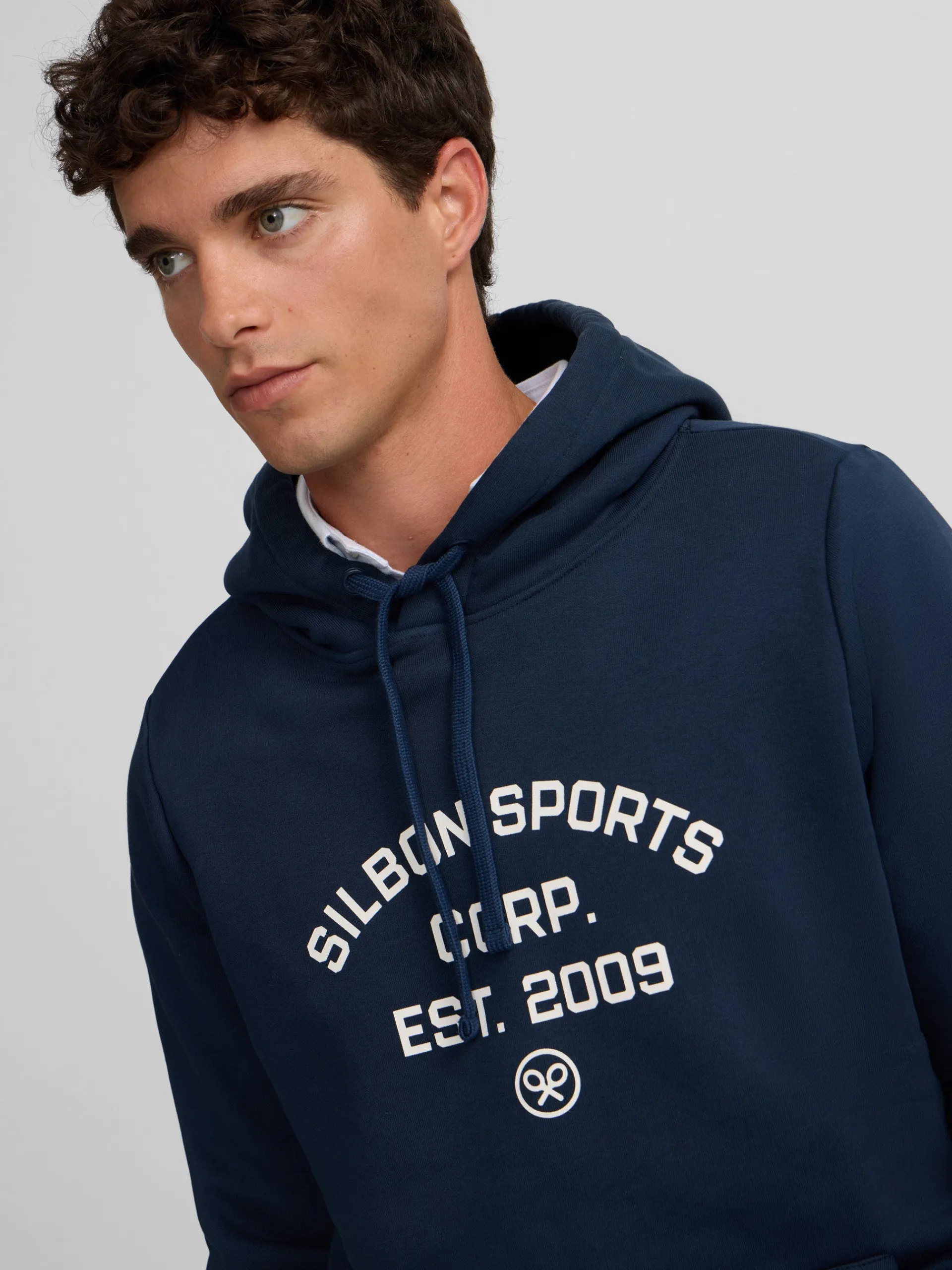 Silbon Smart Casual·Sudaderas-Sudadera hoodie sports azul marino Azul marino