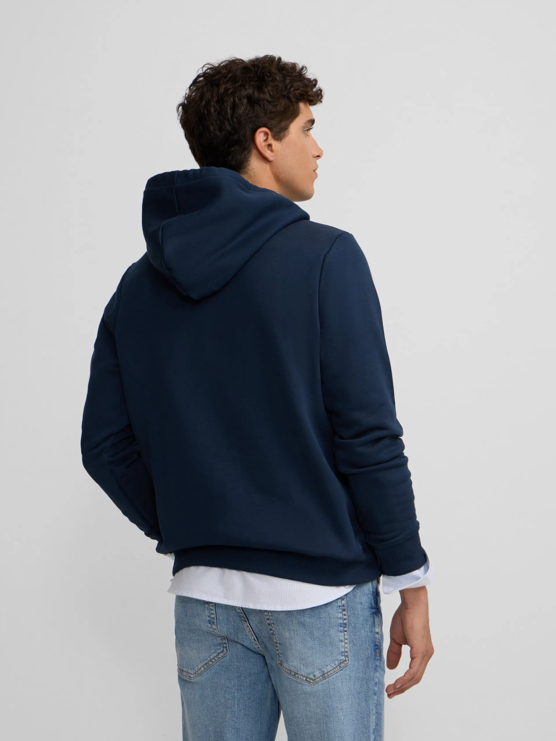 Silbon Smart Casual·Sudaderas-Sudadera hoodie sports azul marino Azul marino