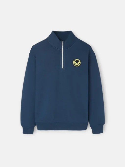 Silbon Sudaderas-Sudadera kids media cremallera acid azul marino Azul marino