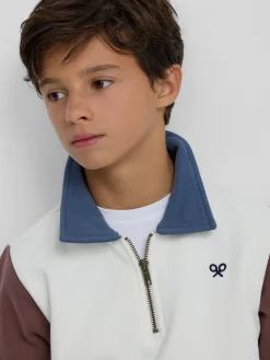 Silbon Sudaderas-Sudadera kids media cremallera multicolor Blanco
