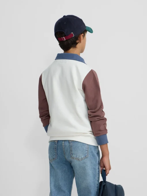 Silbon Sudaderas-Sudadera kids media cremallera multicolor Blanco