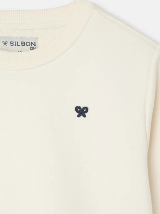 Silbon Sudaderas-Sudadera kids minilogo Crema