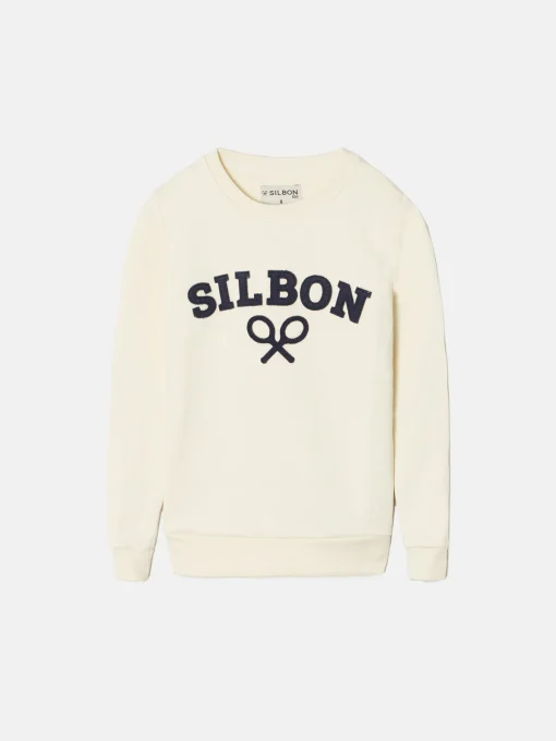 Silbon Sudaderas-Sudadera kids raqueta media Crema
