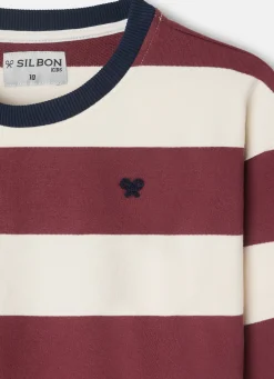 Silbon Sudaderas-Sudadera kids rayas anchas Burdeos