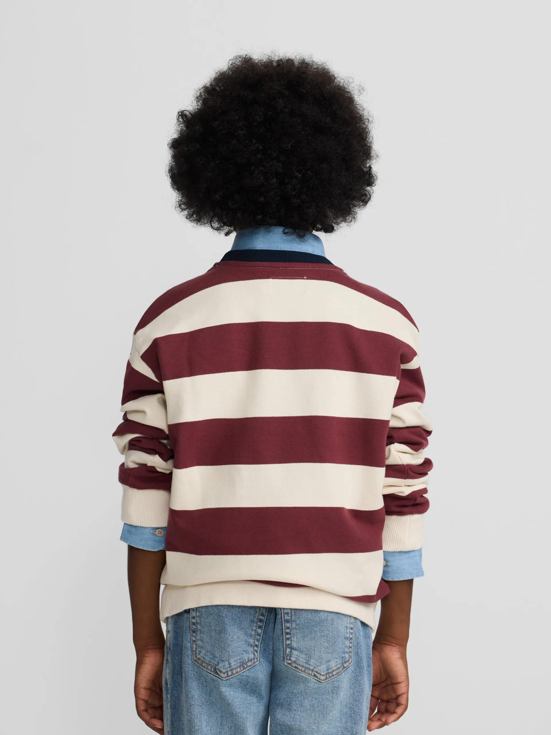 Silbon Sudaderas-Sudadera kids rayas anchas Burdeos