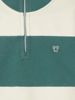 Silbon Smart Casual·Sudaderas-Sudadera media cremallera raya ancha Verde