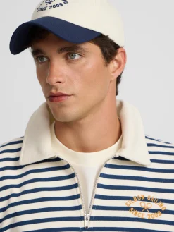 Silbon Smart Casual·Sudaderas-Sudadera media cremallera raya media azul marino Azul marino