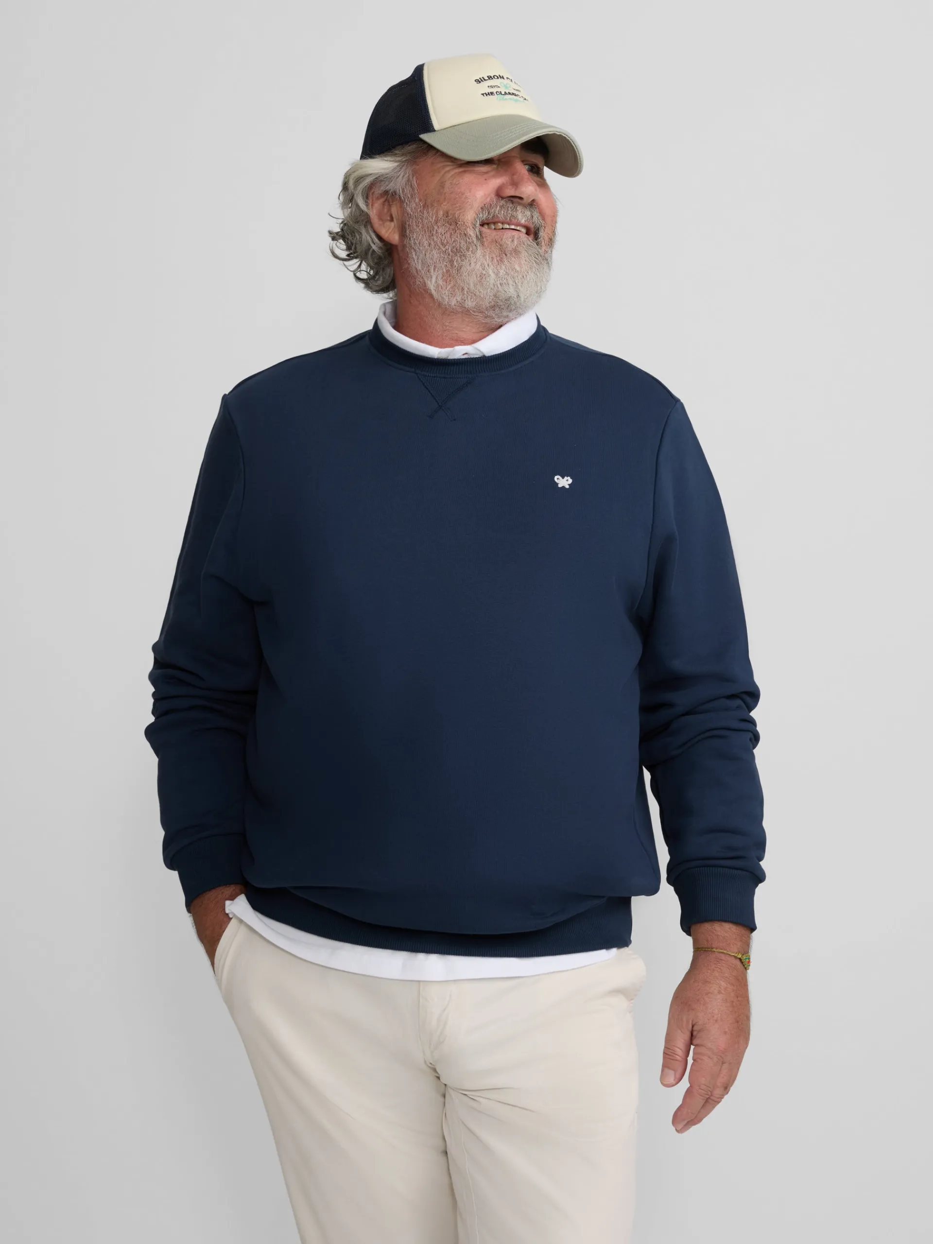 Silbon Smart Casual·Sudaderas-Sudadera minilogo azul marino Azul marino
