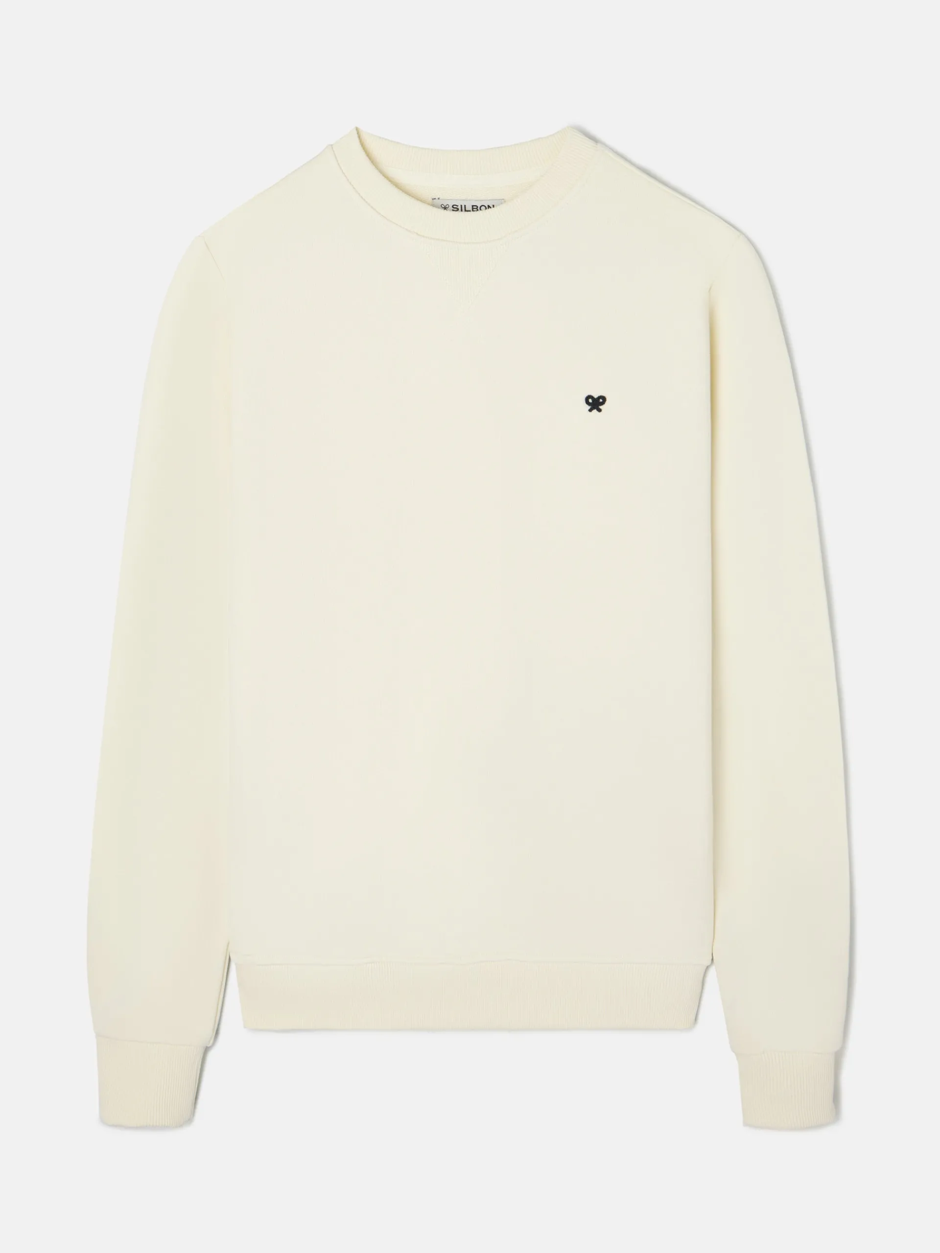 Silbon Smart Casual·Sudaderas-Sudadera minilogo Crema
