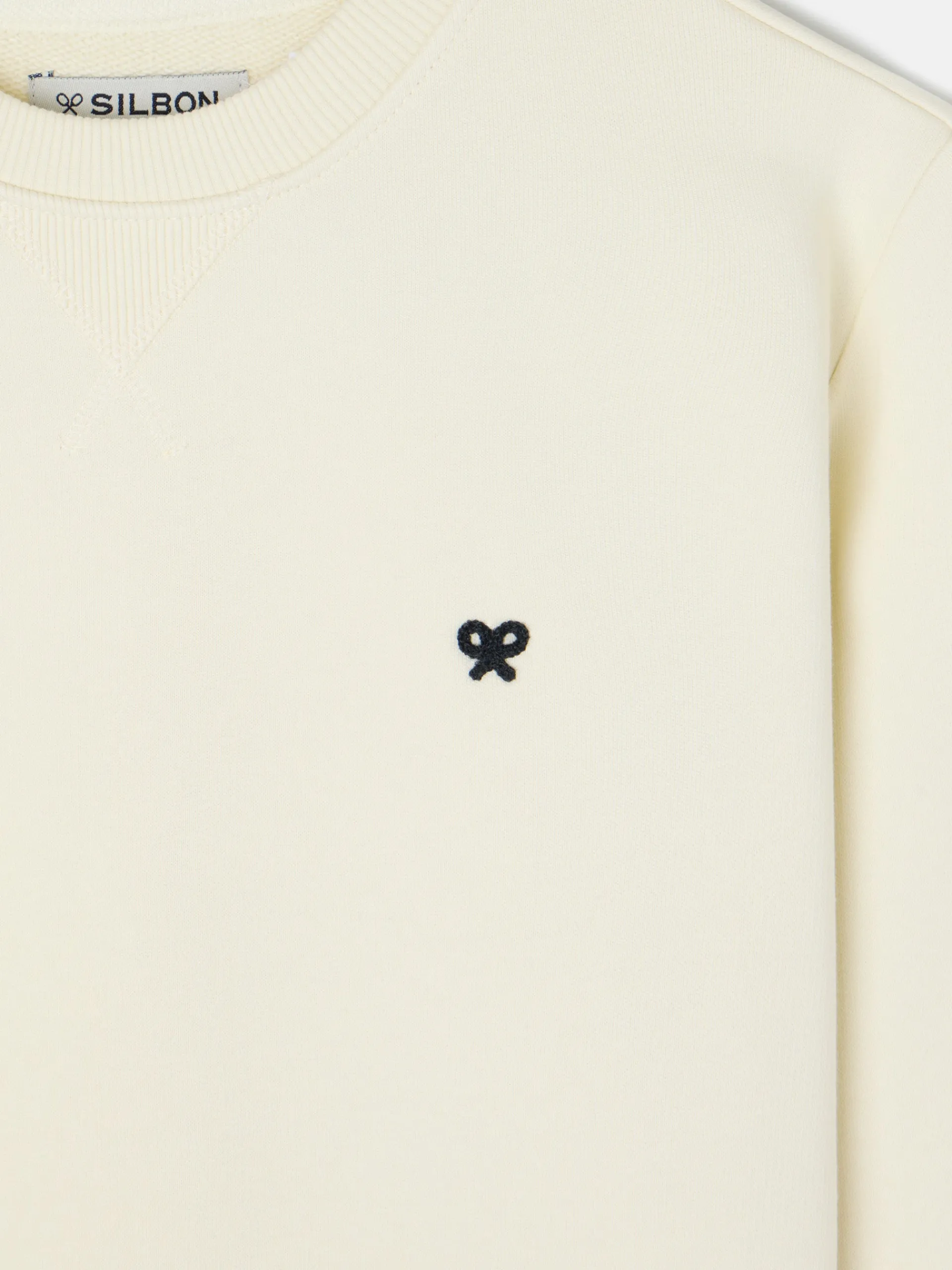 Silbon Smart Casual·Sudaderas-Sudadera minilogo Crema